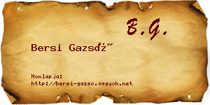 Bersi Gazsó névjegykártya